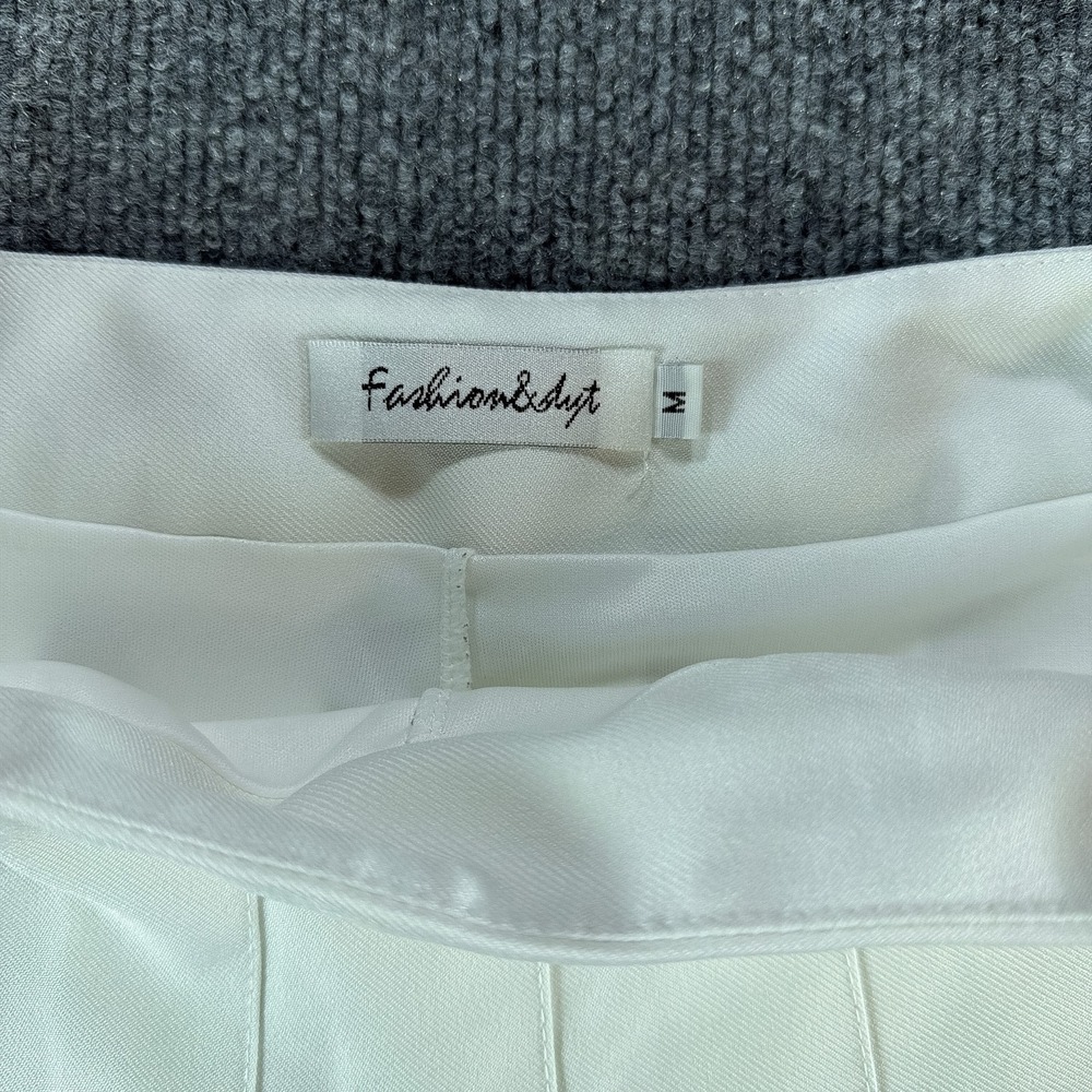 Fashion & dyt White Pleated Mini Skirt Preppy Tennis Schoolgirl Size Medium - Picture 4 of 5
